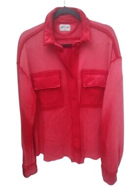 COTTON CITIZEN Brooklyn Button Down Shirt Small Red Top